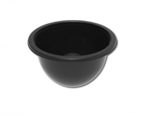 Cette coupe en CPET noir présente une forme arrondie et lisse avec une finition noire mate profonde qui dégage un look élégant et sophistiqué. Le large rebord légèrement évasé crée un bord net, accentuant son design moderne et minimaliste. Sa couleur sombre et uniforme offre une apparence haut de gamme et professionnelle, parfaite pour la présentation de portions individuelles de manière élégante. La surface mate et la base arrondie ajoutent une élégance discrète et raffinée, idéale pour des présentations alimentaires de qualité supérieure.